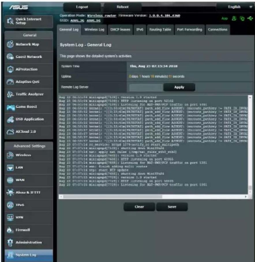 ASUS RT-AX3000 V2 - Pour afficher le journal système : - 1