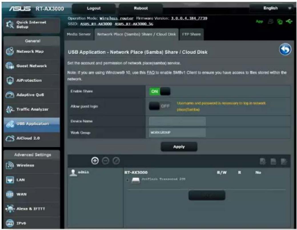 ASUS RT-AX3000 V2 - Utiliser le service de partage Samba - 1