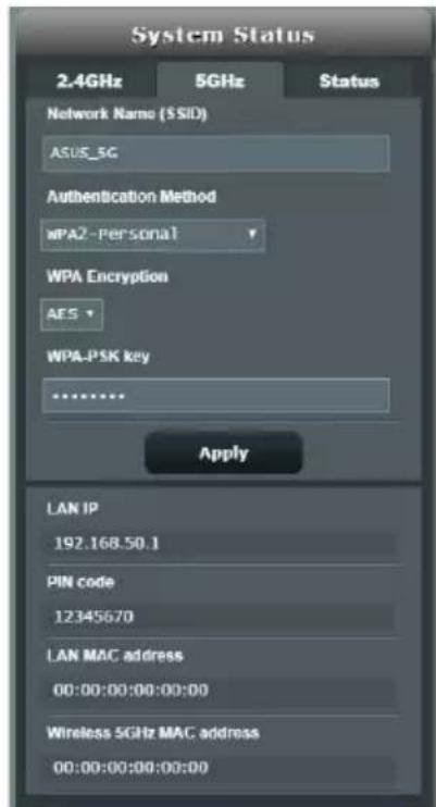ASUS RT-AX3000 V2 - Paramètres de sécurité 5 GHz - 1