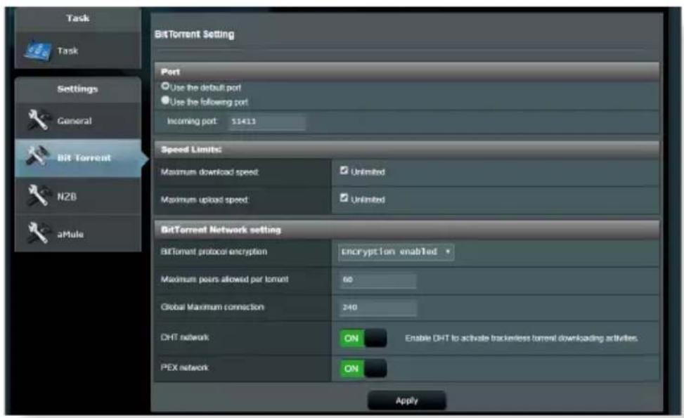 ASUS RT-AX3000 V2 - Configurer les paramètres BitTorrent - 1
