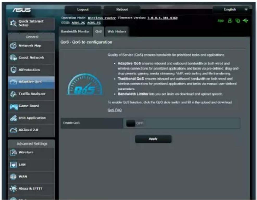 ASUS RT-AX3000 V2 - Gérer le service QoS (Qualité de service) - 1