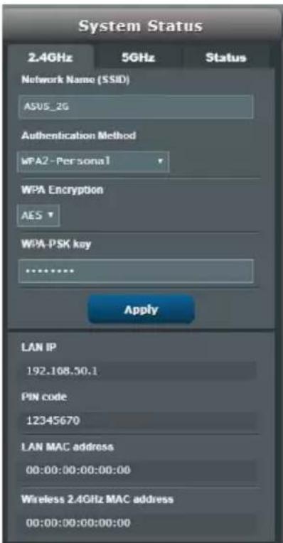ASUS RT-AX3000 V2 - Paramètres de sécurité 2,4 GHz - 1