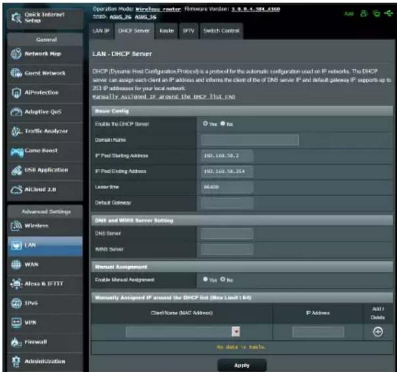 ASUS RT-AX3000 V2 - - Serveur DHCP désactivé: - 1