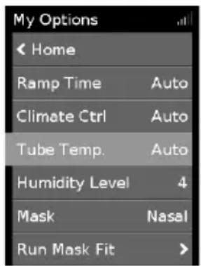 ResMed ClimateLineAir Oxy - Temperatura rury - 1