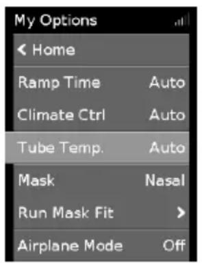 ResMed ClimateLineAir Oxy - Climate Control Auto(자동) 기능 - 1