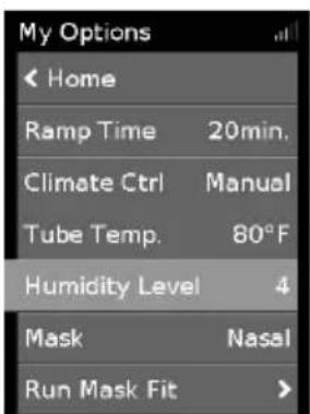 ResMed ClimateLineAir Oxy - „Humidity Level“ (drégnio lygis) - 1