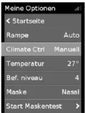 ResMed ClimateLineAir Oxy - Befeuchtungsniveau einstellen: - 1