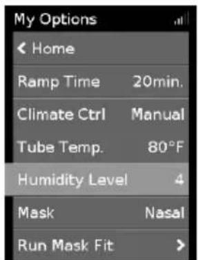 ResMed ClimateLineAir Oxy - Humidity Level (Επίπεδο υγρασίας) - 1