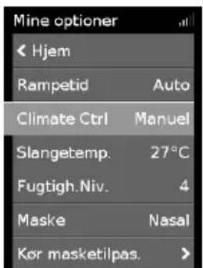 ResMed ClimateLineAir Oxy - Justering af fugtighedsniveauet: - 1