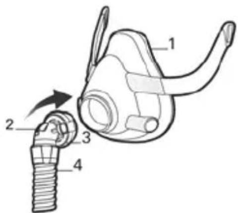 ResMed AirMini - Connettore per maschera facciale completa (da utilizzare con le maschere facciali compatibili) - 1