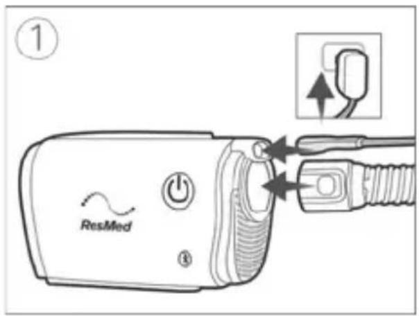 ResMed AirMini - Uso del connettore per maschera facciale completa - 1