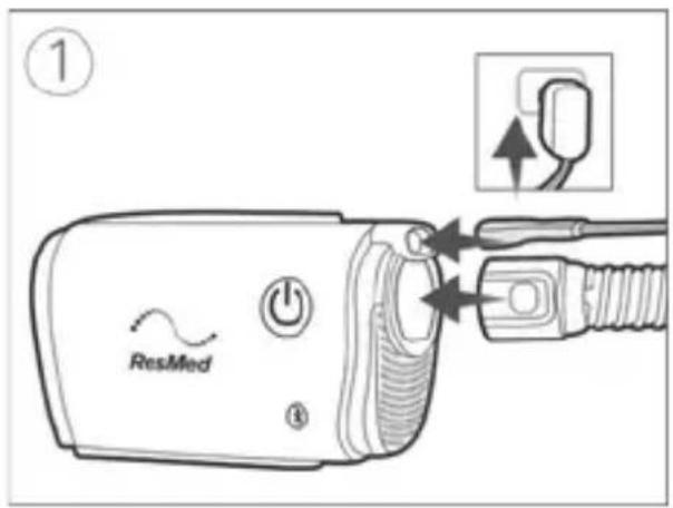 ResMed AirMini - Använda helmaskanslutningen - 1