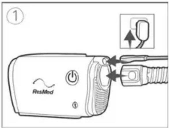ResMed AirMini - Den Full Face-Anschluss verwenden - 1
