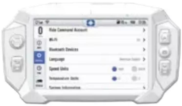 Role Command Account Bluetooth Bluetooth Devices Language Speed Units Temperature Units Fanbox Information