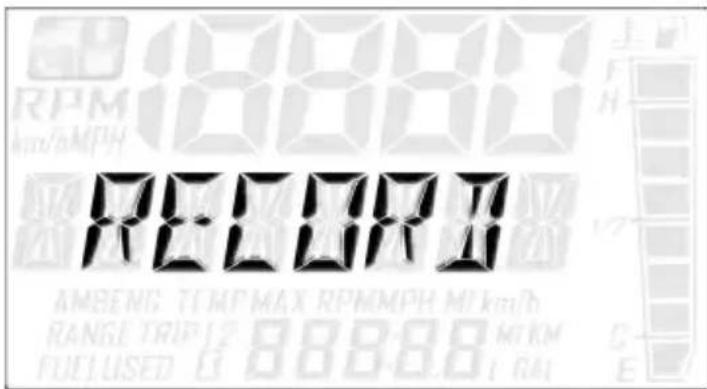 RECORD AMBENG TEMP MAX RPMMPH MI km/h RANGE TRIP 12.88888 M/KM FUELUSED 0.88888 L RAL