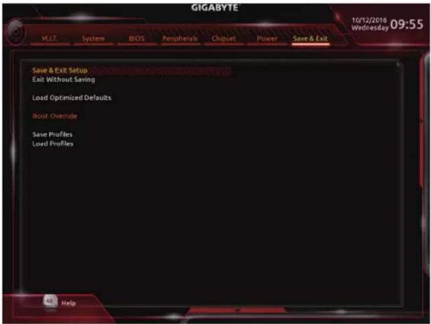 GIGABYTE GA-Z270X-Ultra Gaming - 2-8 Save &amp; Exit (储存设定值并结束设定程序) - 1