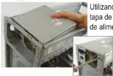 GIGABYTE GA-H55M-S2HP - Preparación de la caja e instalación de la fuente de alimentación - 1