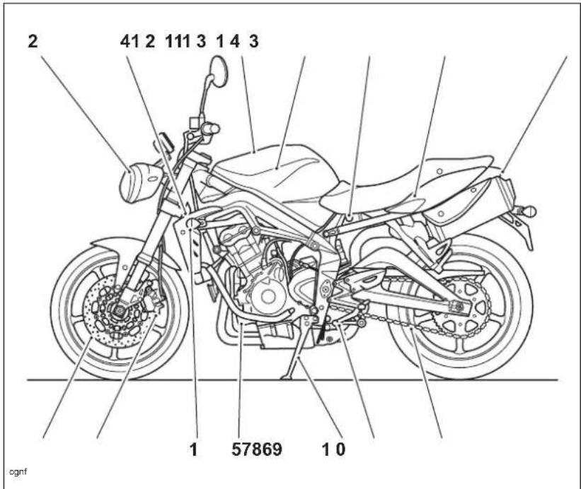 TRIUMPH Daytona 675 SE (2010) - Identification des pièces - 1