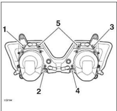 TRIUMPH Daytona 675 SE (2010) - Réglage des phares - Daytona 675 et 675 R - 1