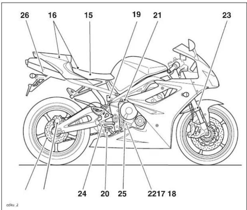 TRIUMPH Daytona 675 SE (2010) - IDENTIFICATION DES PIÈCES - 2