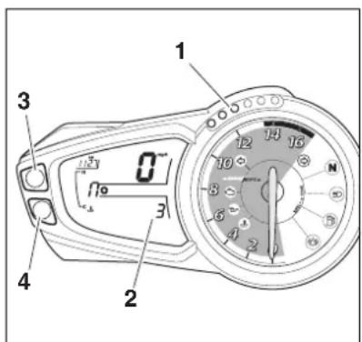 TRIUMPH Daytona 675 SE (2010) - Programmation des limites d'allumage des voyants de changements de vitesses - 1