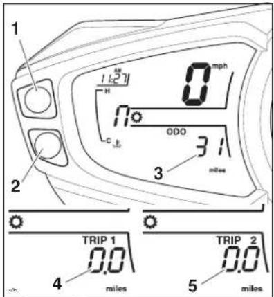TRIUMPH Daytona 675 SE (2010) - Totalisateur général/ compteur de trajet - 1