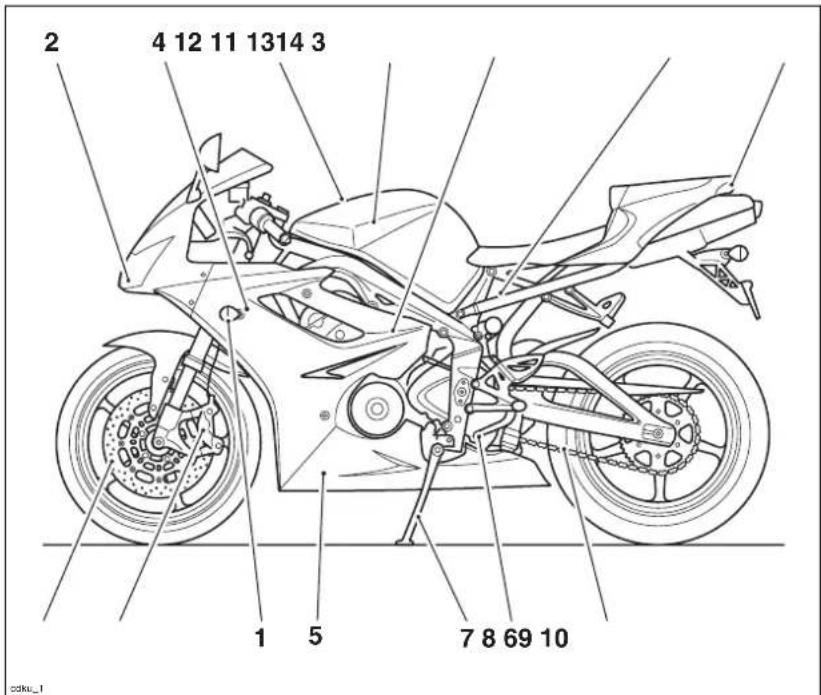 TRIUMPH Daytona 675 SE (2010) - IDENTIFICATION DES PIÈCES - 1
