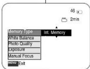 SAMSUNG SCD354 - Selection de la mémoire interne (modeles SC-D354/D355 uniquement) - 3