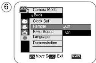SAMSUNG SCD354 - Activation de la reconnaissance de la télécommande par le caméoscope (SC-D354/D355 uniquement) - 3