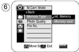 SAMSUNG SCD354 - Selection de la mémoire interne (modeles SC-D354/D355 uniquement) - 2