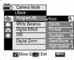 SAMSUNG SCD354 - Réglage de la fonction d'exposition automatique programmable (Program AE) - 1