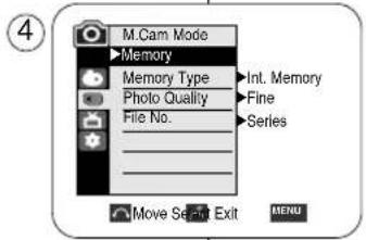 SAMSUNG SCD354 - Selection de la mémoire interne (modeles SC-D354/D355 uniquement) - 1