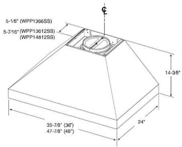 BEST WPP13612SS - HOOD SPECIFICATIONS - 1