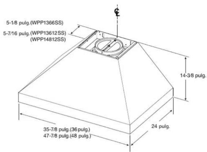 BEST WPP13612SS - ESPECIFICACIONES DE LA CAMPANA - 1