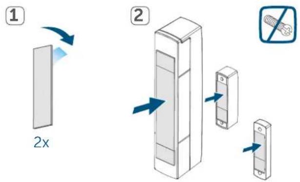 Homematic IP HmIP-SWDM-2 - Montage met plakstrips - 1