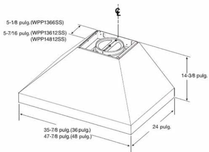 BEST WPP1366SS - ESPECIFICACIONES DE LA CAMPANA - 1