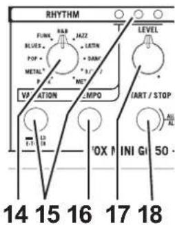 VOX MINI GO 10 - Section des RHYTHM - 1