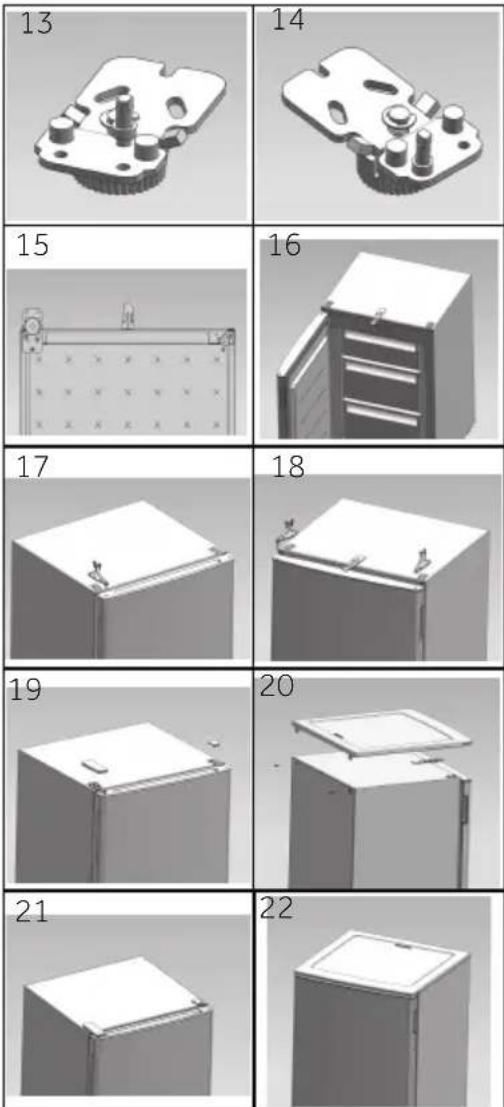 CANDY CUQS 58EBK - Assembly steps (Fig. 9.6): - 1