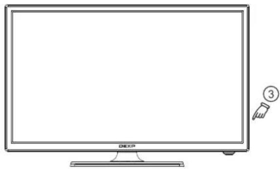 DEXP H24C3000E - Включение телевизора - 1