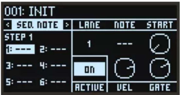 KORG Opsix module - SEQ NOTE (notes du séquenceur) - 1