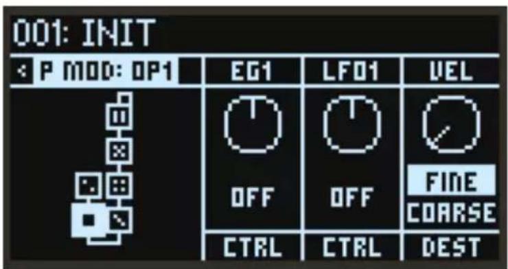 KORG Opsix module - P MOD: OP1...6 (modulation de hauteur d'opérateur) - 1