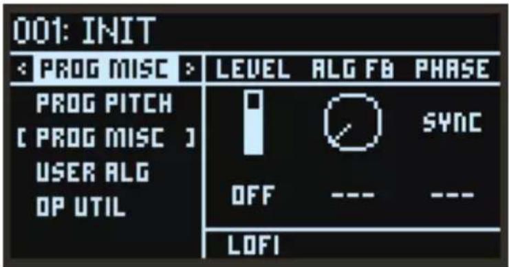 KORG Opsix module - PROG MISC (Program Misc) - 1