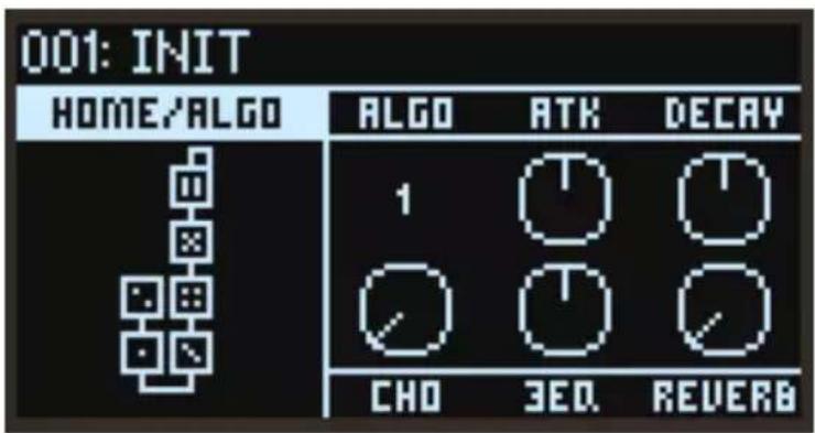 KORG Opsix module - HOME/ALGO (Home/algorithm) - 1