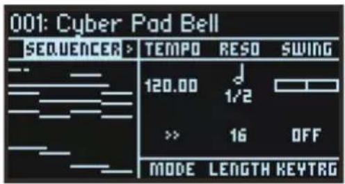 KORG Opsix module - Changement du tempo de l'arpégiateur - 1