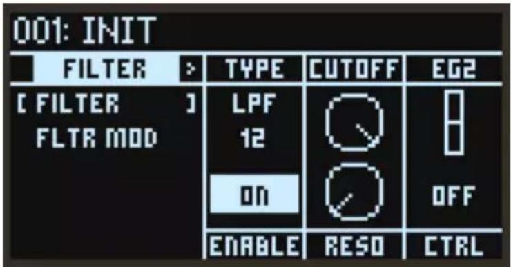 KORG Opsix module - FILTER - 1