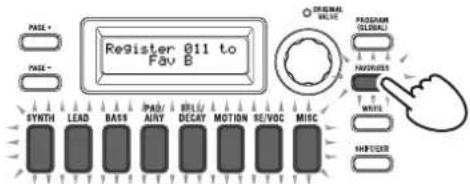 KORG KingKorg NEO - プログラムをカテゴリー/フェイバリット・ボタンに登録する - 2