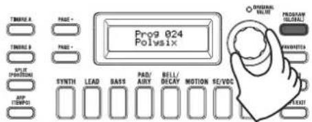 Prog 024 Polysix SYNTH LEAD BASS PAD/ABY BELL/DECAY MOTION SE/VOC PULSE POSITION EXP TEMPO ON/OFFICIAL WAIT PROGRAM CONTROL HIVORITIES START