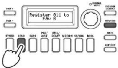 KORG KingKorg NEO - Registering programs in the category/favorites buttons - 3