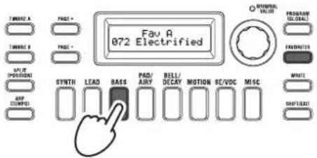 KORG KingKorg NEO - Seleccionar programas con el botón FAVORITES - 2