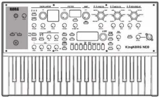 KORG KingKorg NEO - Front panel (Joystick/Audio) - 1